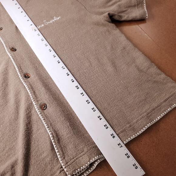 Zara Cardigan & Short Set Women L Brown Embroidered Trim Button Up Boho Casual - Picture 6 of 16